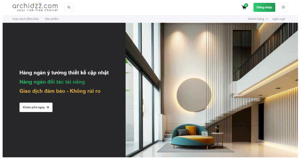 Archidzz kết nối đa chiều Nhà thiết kế với những khách hàng tiềm năng, đăng ký miễn phí tại: https://archidzz.com/vi/dang-nhap/ 